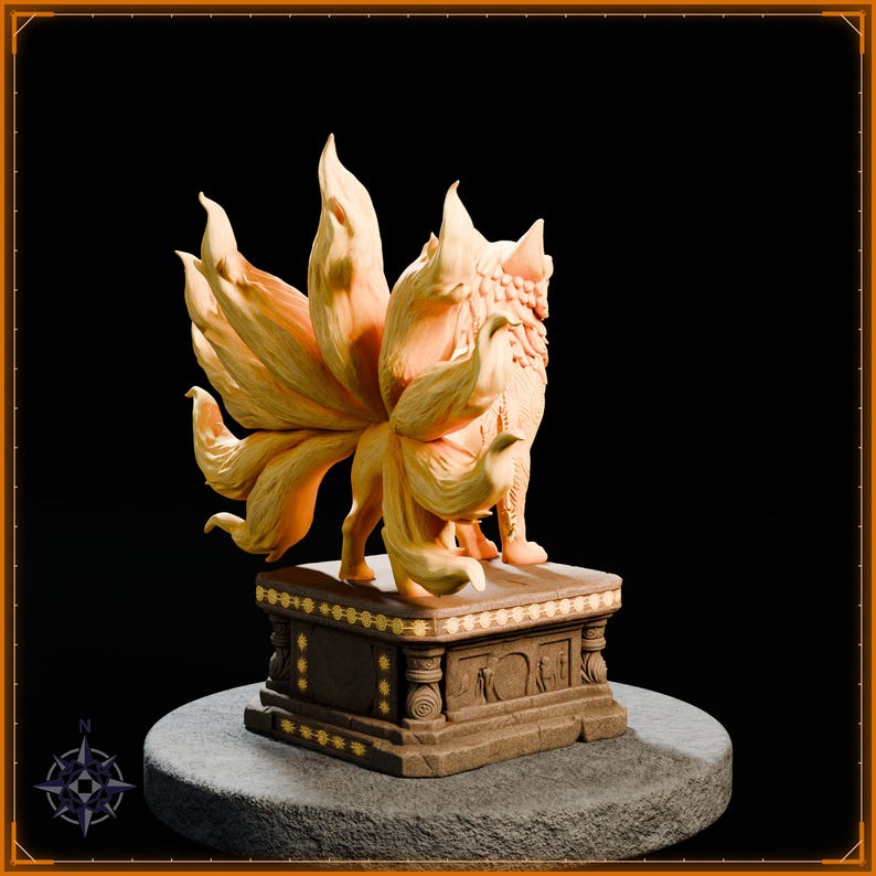 Solar Kitsune STL file for 3D printing - fantasy statue, image 7 of 11