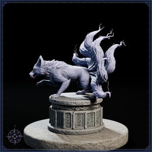 Lightning Kitsune STL file for 3D printing - fantasy statue, image 4 of 11