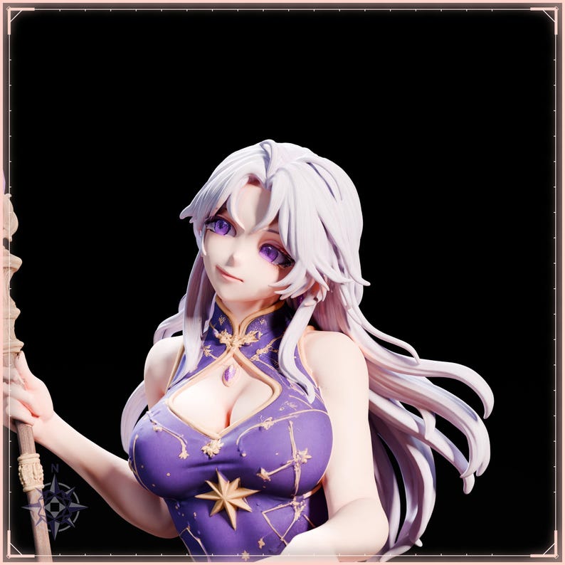 Sorceress STL file for 3D printing - fantasy statue, image 10 of 11