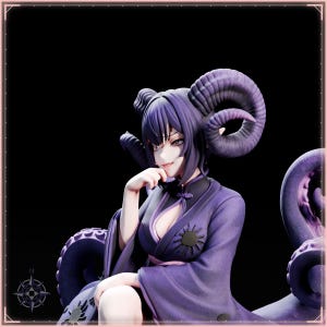 Ushi-Oni Maiden STL file for 3D printing - folklore anime girl statue, image 10 of 11