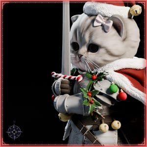 Sir Fluffington Christmas STL file for 3D printing - fantasy statue, image 10 of 11