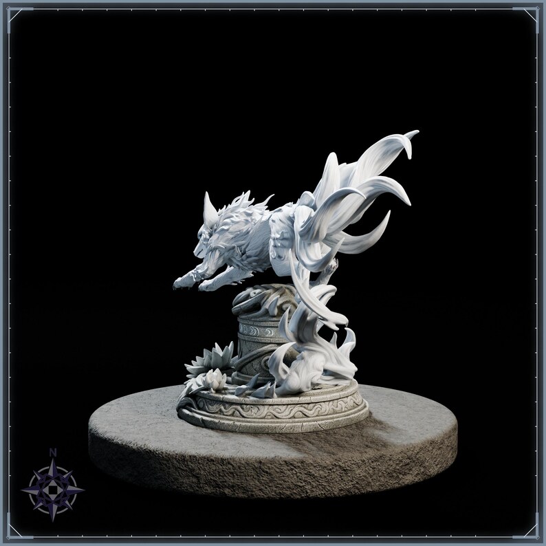 Gale Kitsune STL file for 3D printing - fantasy statue, image 5 of 11