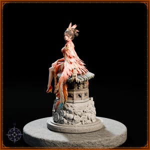 Vermilion Bird Maiden STL file for 3D printing - fantasy statue, image 4 of 11