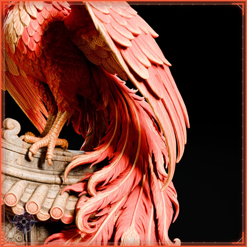 Vermilion Bird STL file for 3D printing - fantasy statue, image 9 of 11