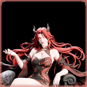Crimson Demon Queen STL file for 3D printing - fantasy statue, image 9 of 11
