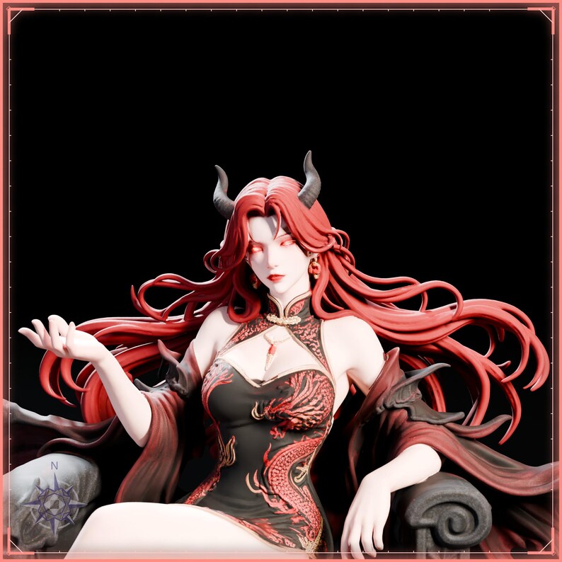 Crimson Demon Queen STL file for 3D printing - fantasy statue, image 9 of 11