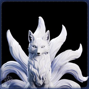 Nine Tailed Fox Spirit STL file for 3D printing - fantasy statue, image 9 of 11