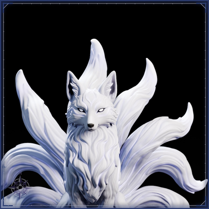 Nine Tailed Fox Spirit STL file for 3D printing - fantasy statue, image 9 of 11