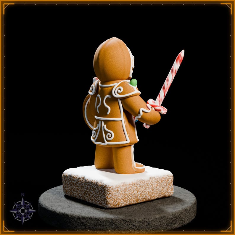Gingerbread Knight STL file for 3D printing - fantasy statue, image 7 of 11