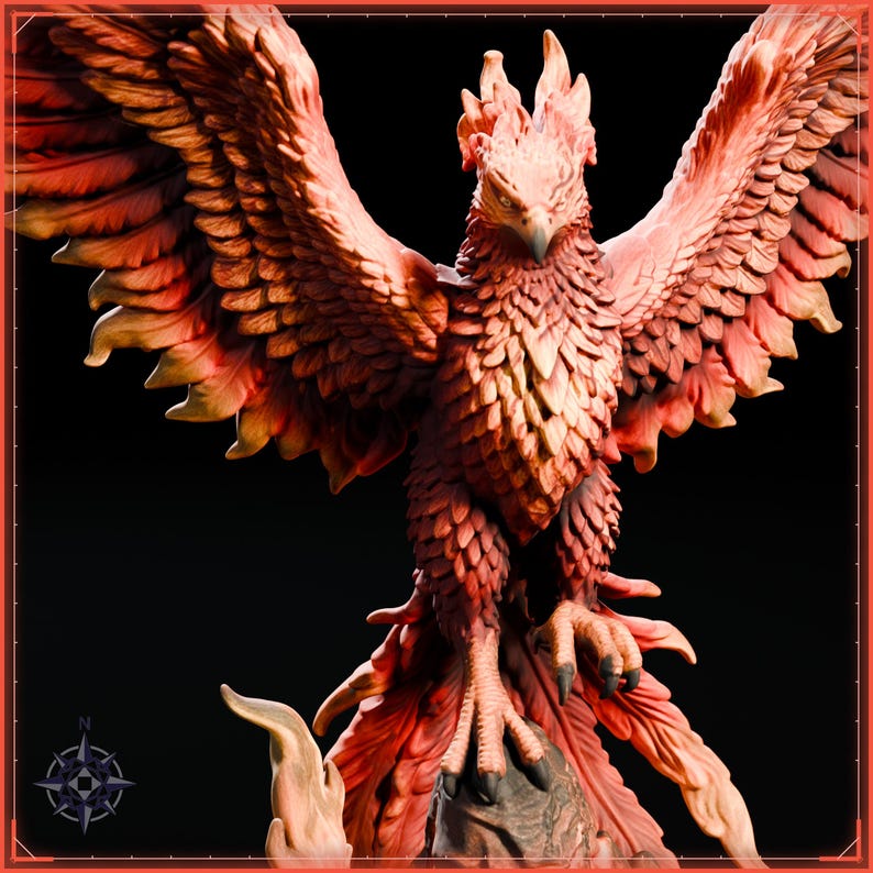 Phoenix Rising Statue STL file for 3D printing - fantasy statue, image 11 of 11