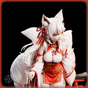 Kitsune Miko STL file for 3D printing - fantasy statue, image 11 of 11