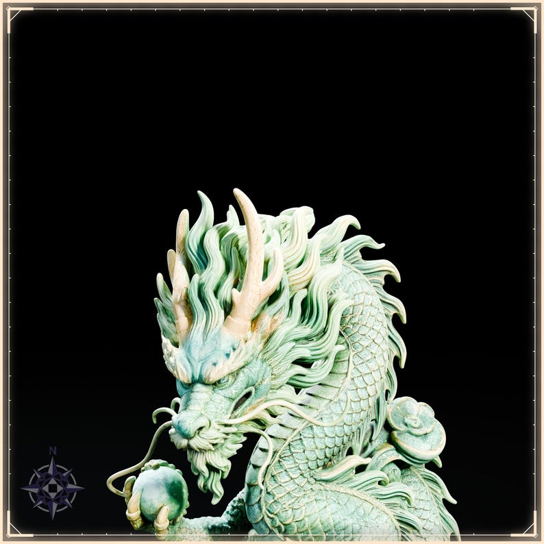 Azure Dragon STL file for 3D printing - fantasy statue, image 9 of 11