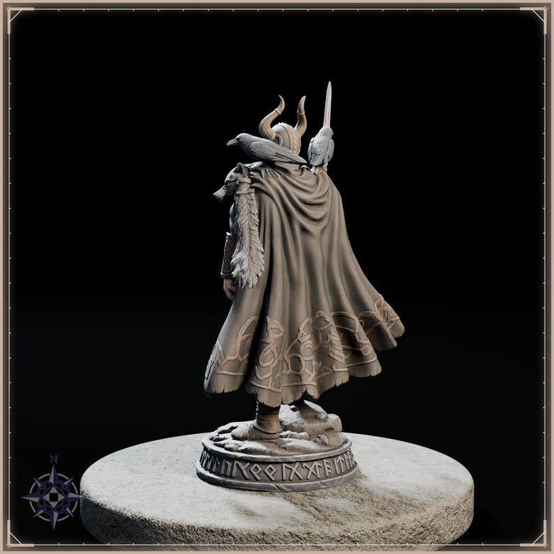 Odin STL file for 3D printing - fantasy statue, image 5 of 11