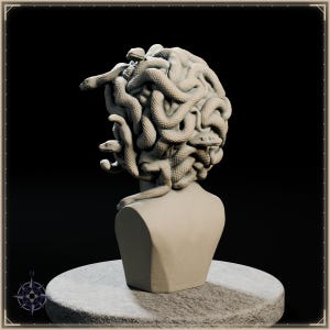 Medusa Bust STL file for 3D printing - fantasy statue, image 5 of 11