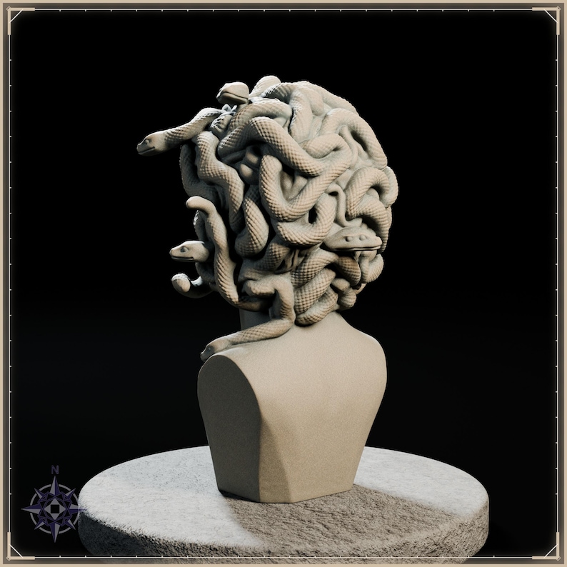 Medusa Bust STL file for 3D printing - fantasy statue, image 5 of 11