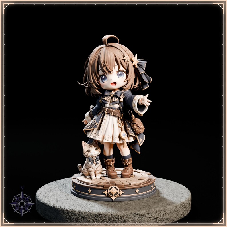 Chibi Companions STL bundle for 3D printing - fantasy statue, image 10 of 20