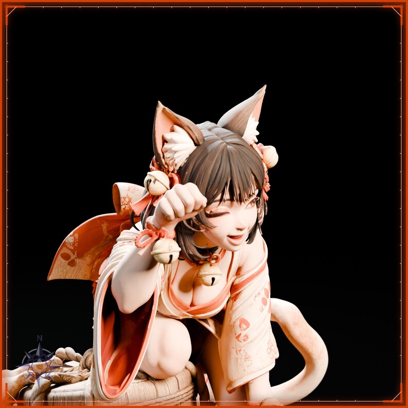 Nekomata STL file for 3D printing - fantasy statue, image 11 of 11