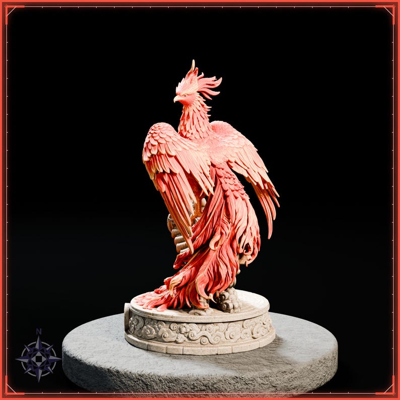 Vermilion Bird STL file for 3D printing - fantasy statue, image 4 of 11