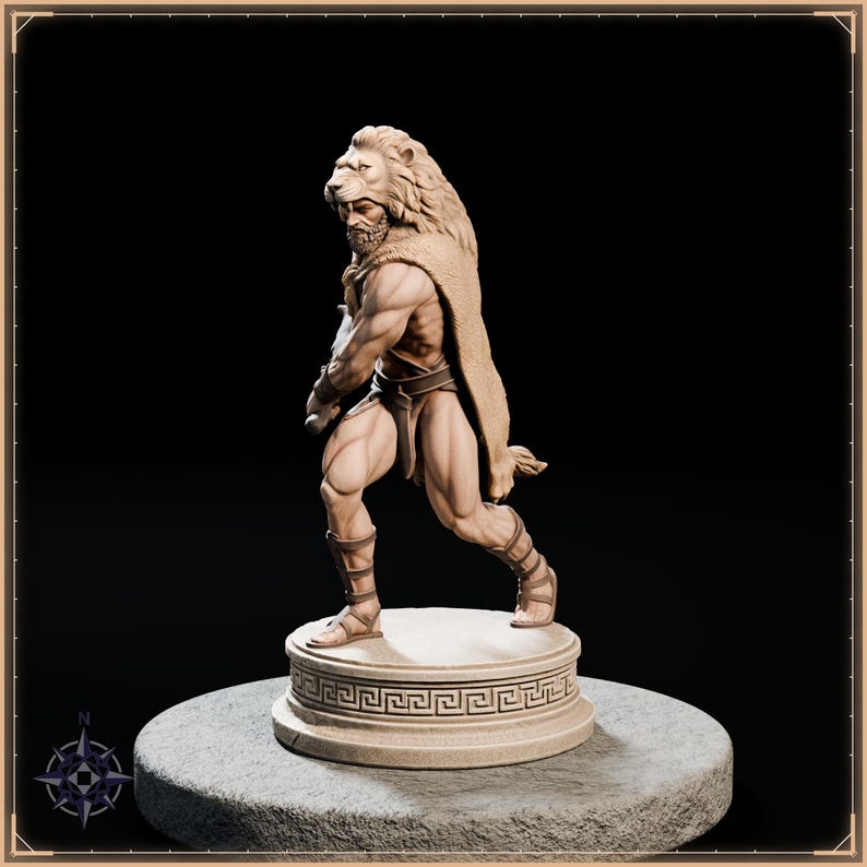Hercules STL file for 3D printing - fantasy statue, image 3 of 11
