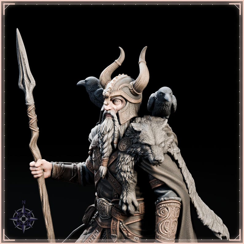 Odin STL file for 3D printing - fantasy statue, image 10 of 11