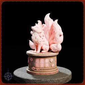 Blossom Kitsune STL file for 3D printing - fantasy statue, image 3 of 11