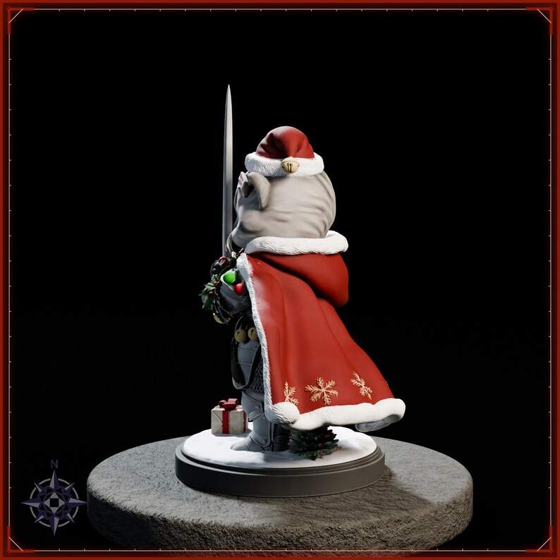 Sir Fluffington Christmas STL file for 3D printing - fantasy statue, image 4 of 11