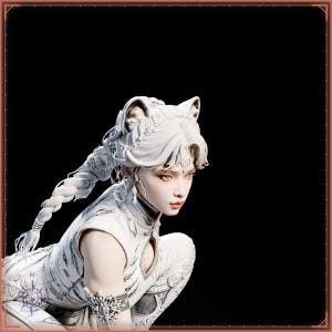White Tiger Maiden STL file for 3D printing - fantasy statue, image 11 of 11