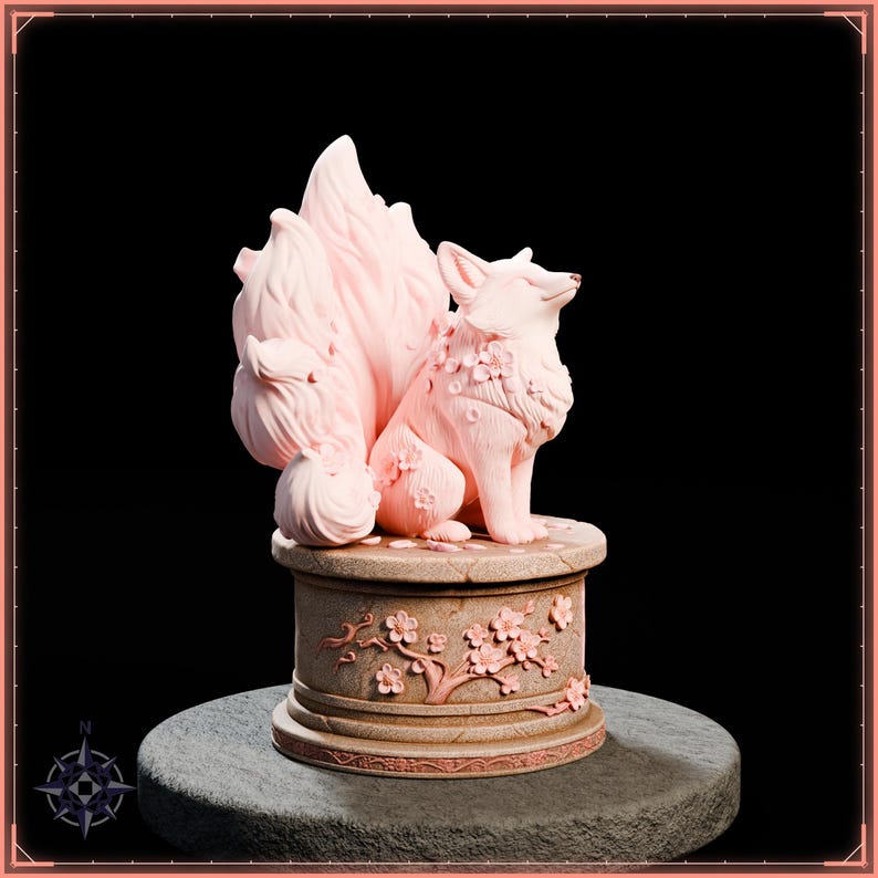Blossom Kitsune STL file for 3D printing - fantasy statue, image 8 of 11