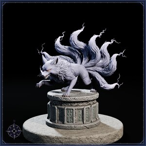 Lightning Kitsune STL file for 3D printing - fantasy statue, image 3 of 11