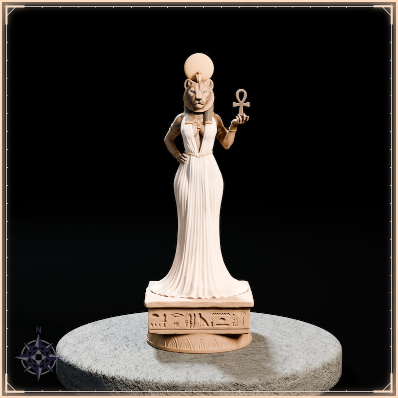 Sekhmet STL file for 3D printing - fantasy statue, image 2 of 11