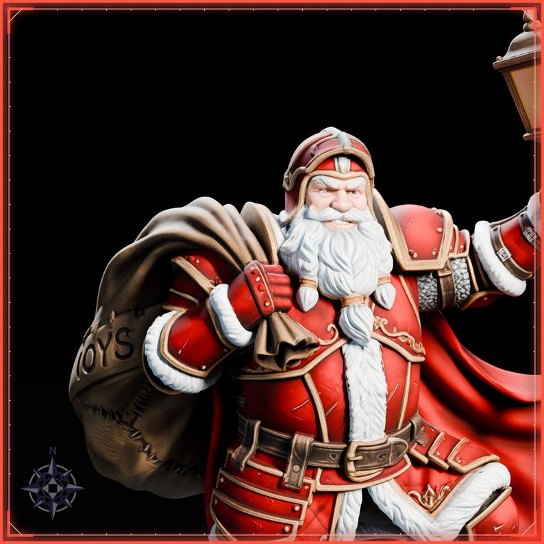 Santa Claus STL file for 3D printing - fantasy statue, image 9 of 11
