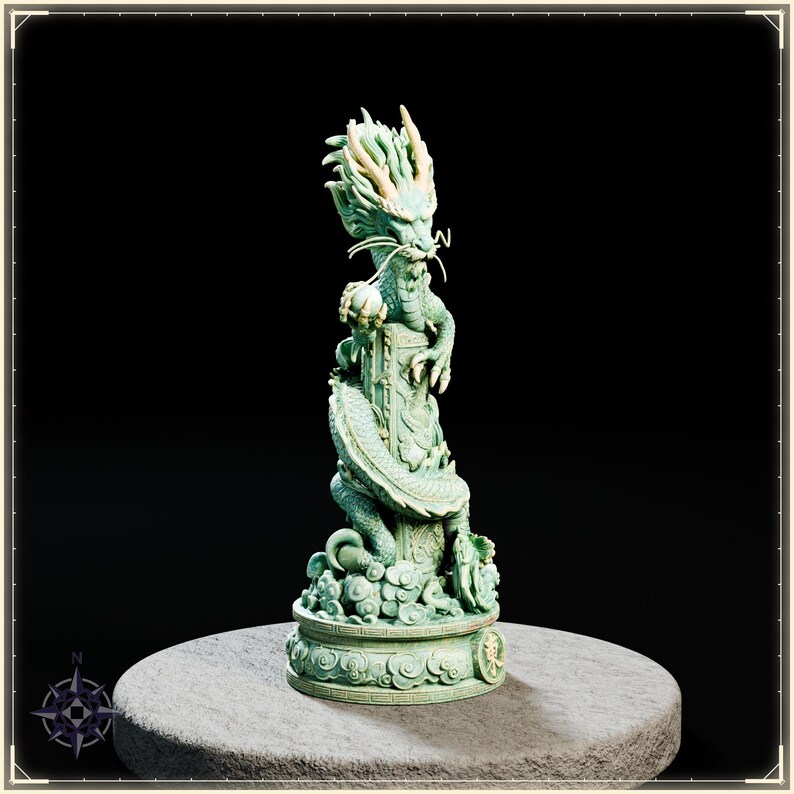 Azure Dragon STL file for 3D printing - fantasy statue, image 8 of 11