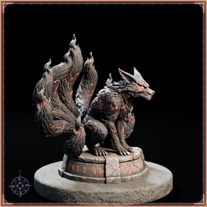 Demon Fox Spirit STL file for 3D printing - fantasy statue, image 8 of 11