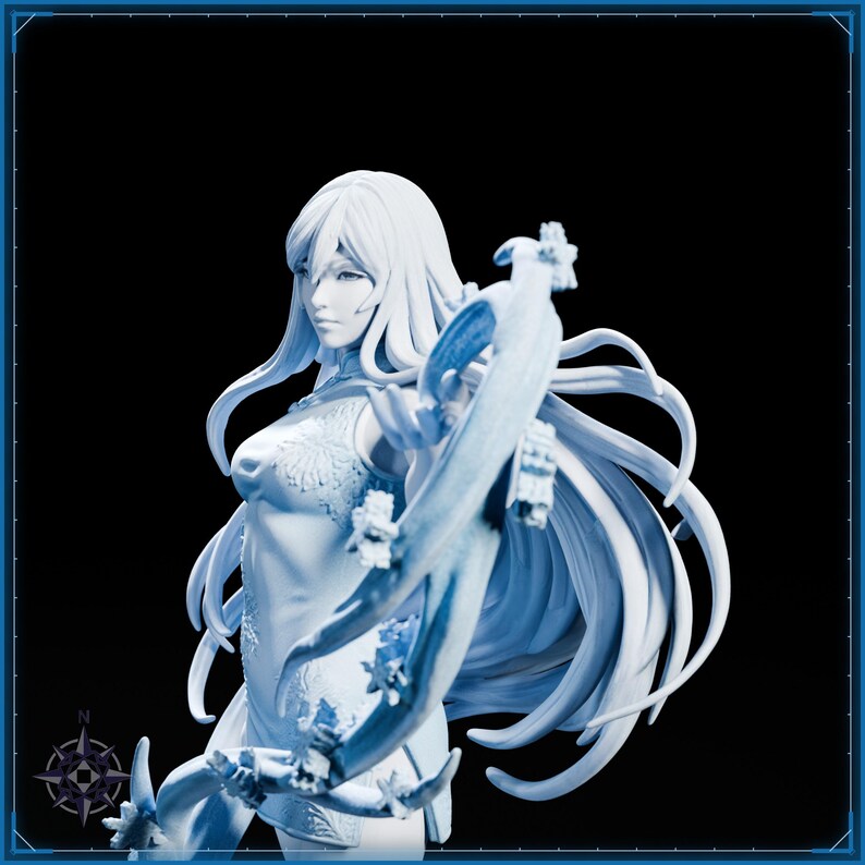 Yuki-onna STL file for 3D printing - fantasy statue, image 10 of 11
