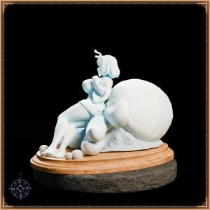 Bubble Snail Maiden STL file for 3D printing - folklore anime girl statue, image 4 of 11