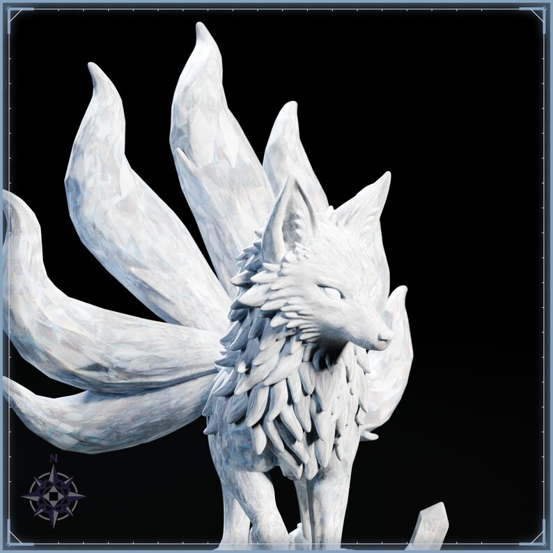 Crystal Kitsune STL file for 3D printing - fantasy statue, image 11 of 11