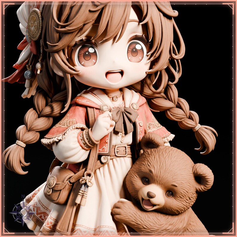 Chibi Companions STL bundle for 3D printing - fantasy statue, image 17 of 20