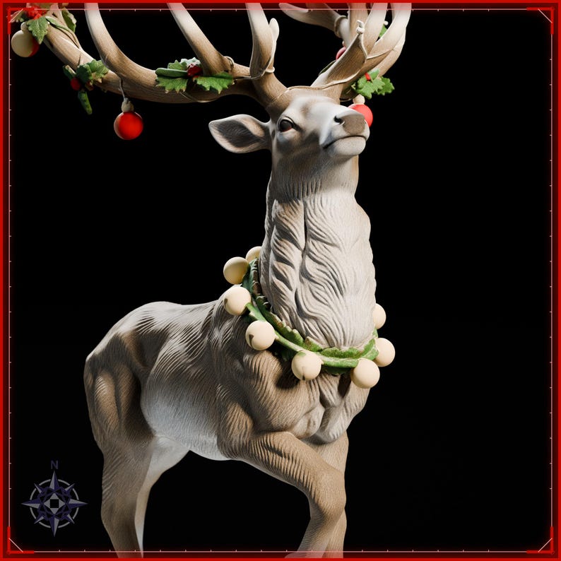 Reindeer STL file for 3D printing - fantasy statue, image 11 of 11