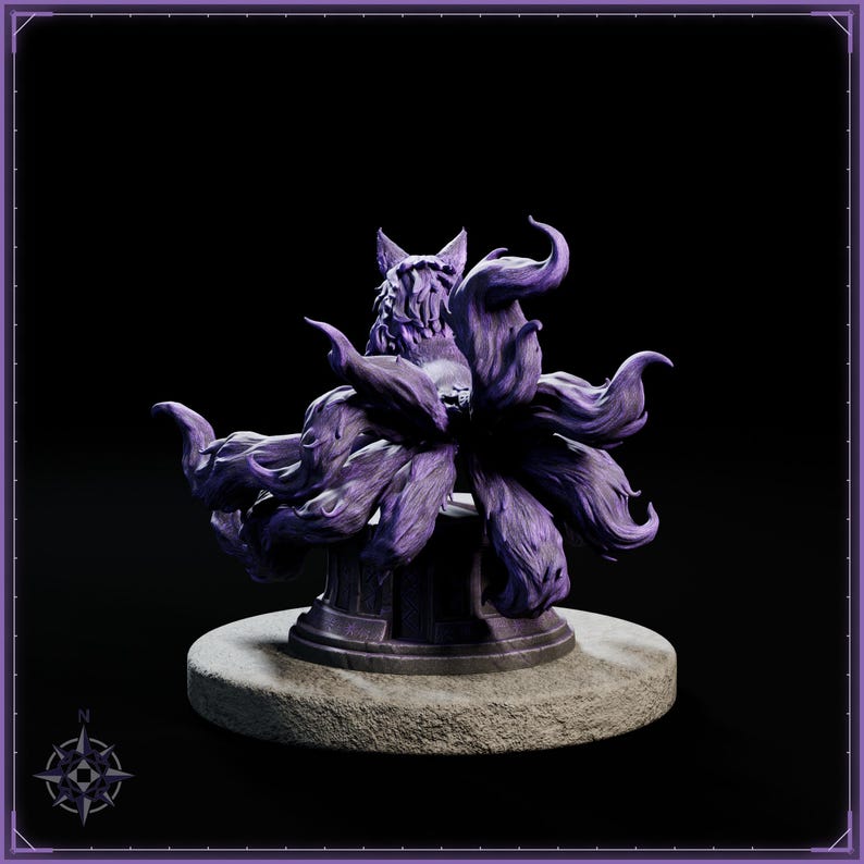 Void Kitsune STL file for 3D printing - fantasy statue, image 6 of 11