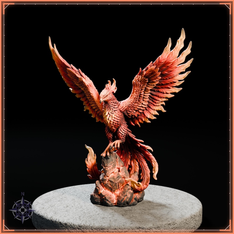 Phoenix Rising Statue STL file for 3D printing - fantasy statue, image 2 of 11