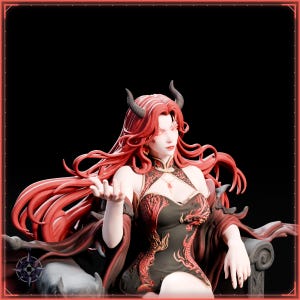 Crimson Demon Queen STL file for 3D printing - fantasy statue, image 11 of 11