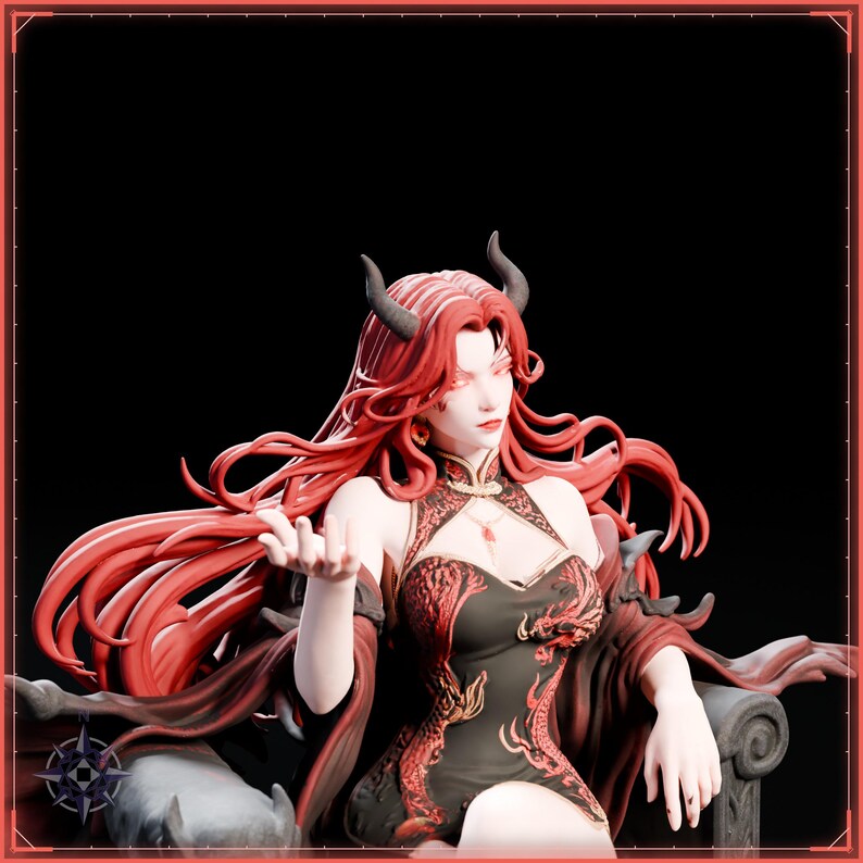 Crimson Demon Queen STL file for 3D printing - fantasy statue, image 11 of 11