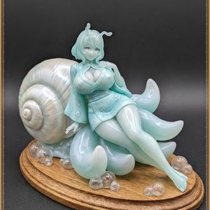 Bubble Snail Maiden STL file for 3D printing - folklore anime girl statue, image 1 of 11
