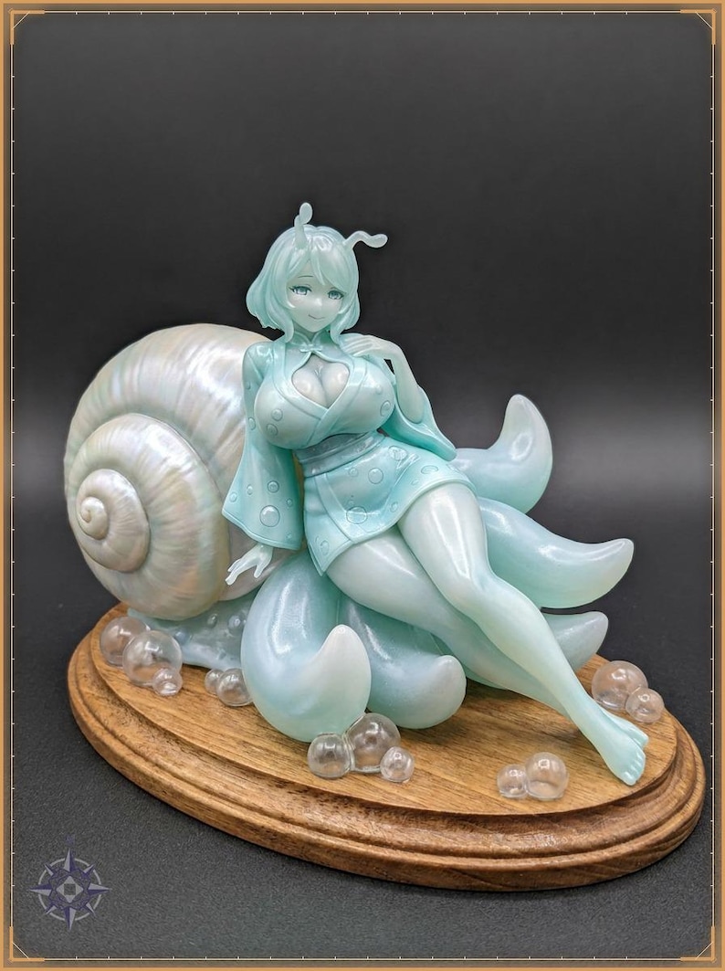 Bubble Snail Maiden STL file for 3D printing - folklore anime girl statue, image 1 of 11