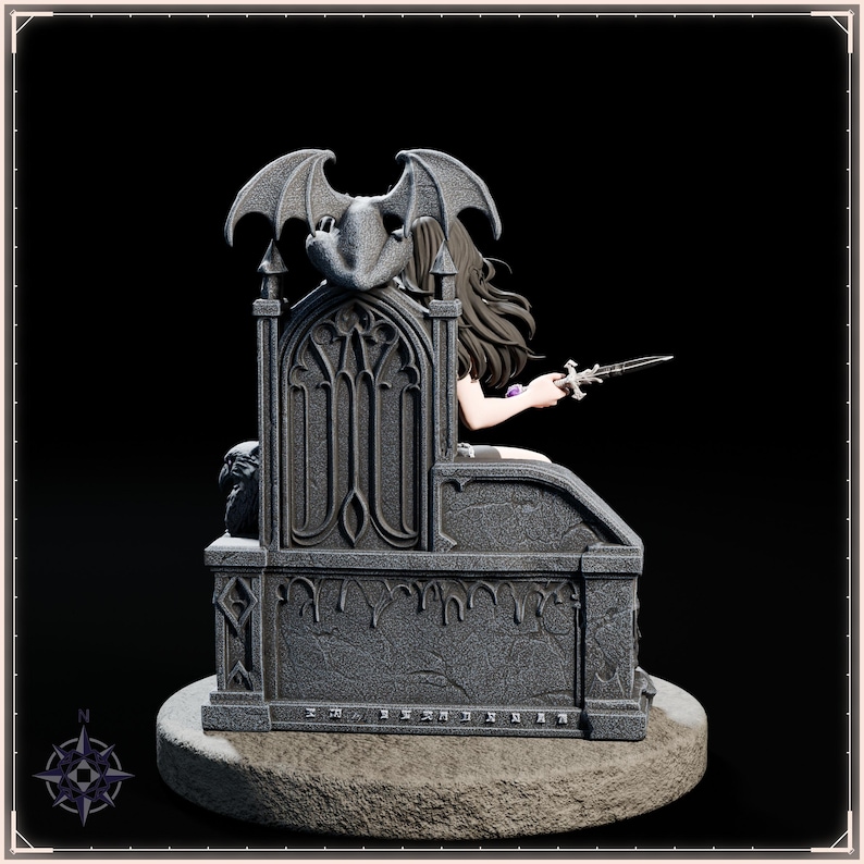 Gothic Vampire Queen STL file for 3D printing - fantasy statue, image 6 of 11