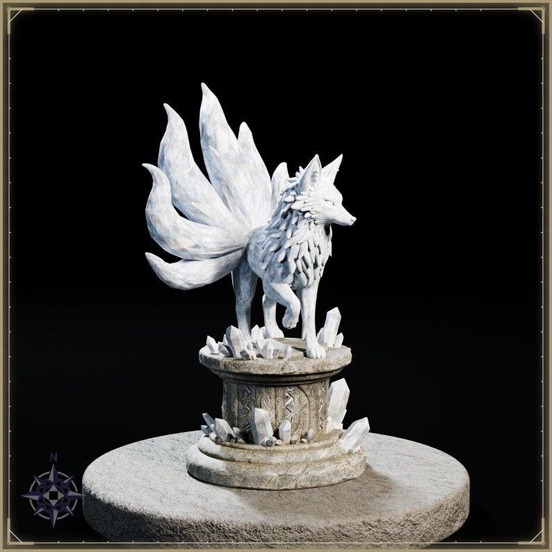Crystal Kitsune STL file for 3D printing - fantasy statue, image 8 of 11