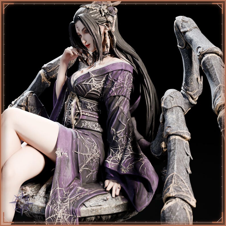 Jorogumo STL file for 3D printing - fantasy statue, image 10 of 11