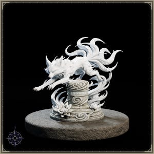 Gale Kitsune STL file for 3D printing - fantasy statue, image 3 of 11
