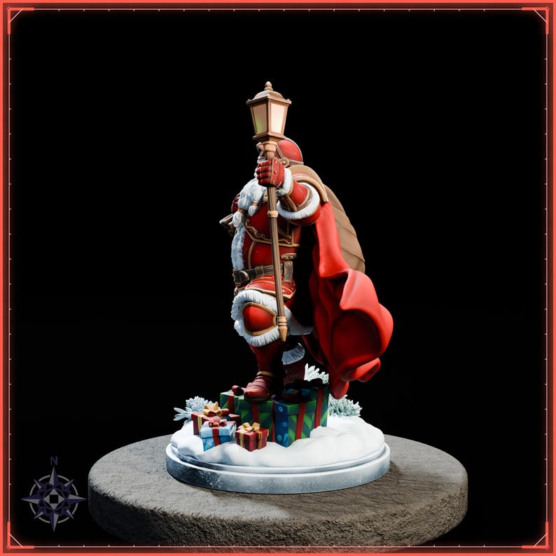 Santa Claus STL file for 3D printing - fantasy statue, image 4 of 11
