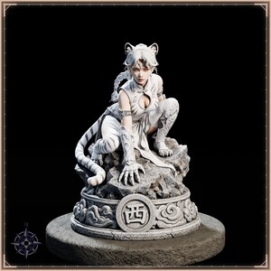 White Tiger Maiden STL file for 3D printing - fantasy statue, image 2 of 11